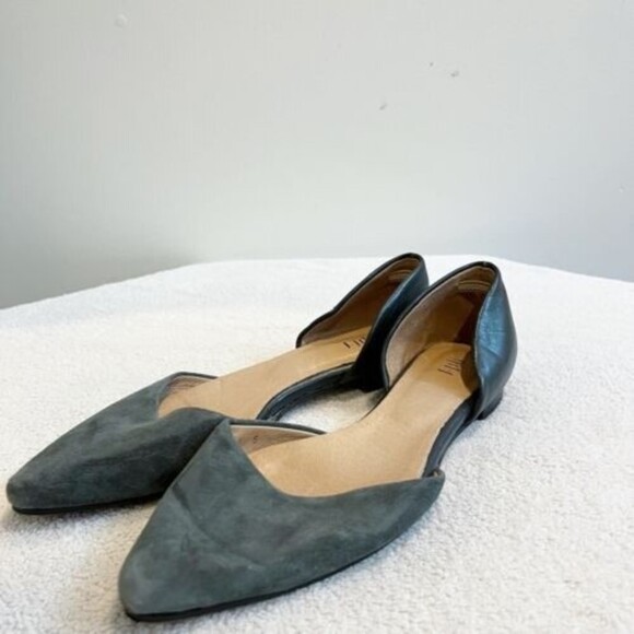J Jill Womens D'Orsay Flats Leather Pointed Toe Slip On Size 8 Gray Suede - Picture 1 of 10
